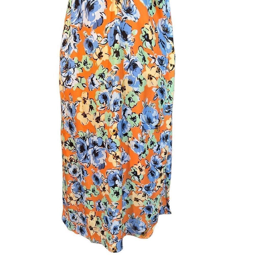 19 Cooper KEYHOLE RUFFLE MIDI DRESS IN CORAL FLORAL Size XS - Picture 8 of 16